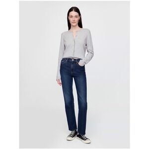 Gap High Rise '90s Slim Straight Jeans Dark Wash Petite 27/4P